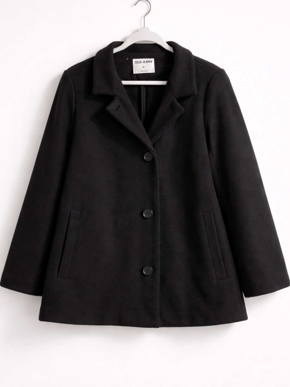 Old Navy Black Women's Peacoat with Notch Collar